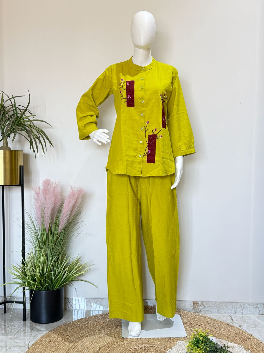 Yellow Flex Cotton Cord Set | Stylish Co-Ord Set For Casual & Daily Wear