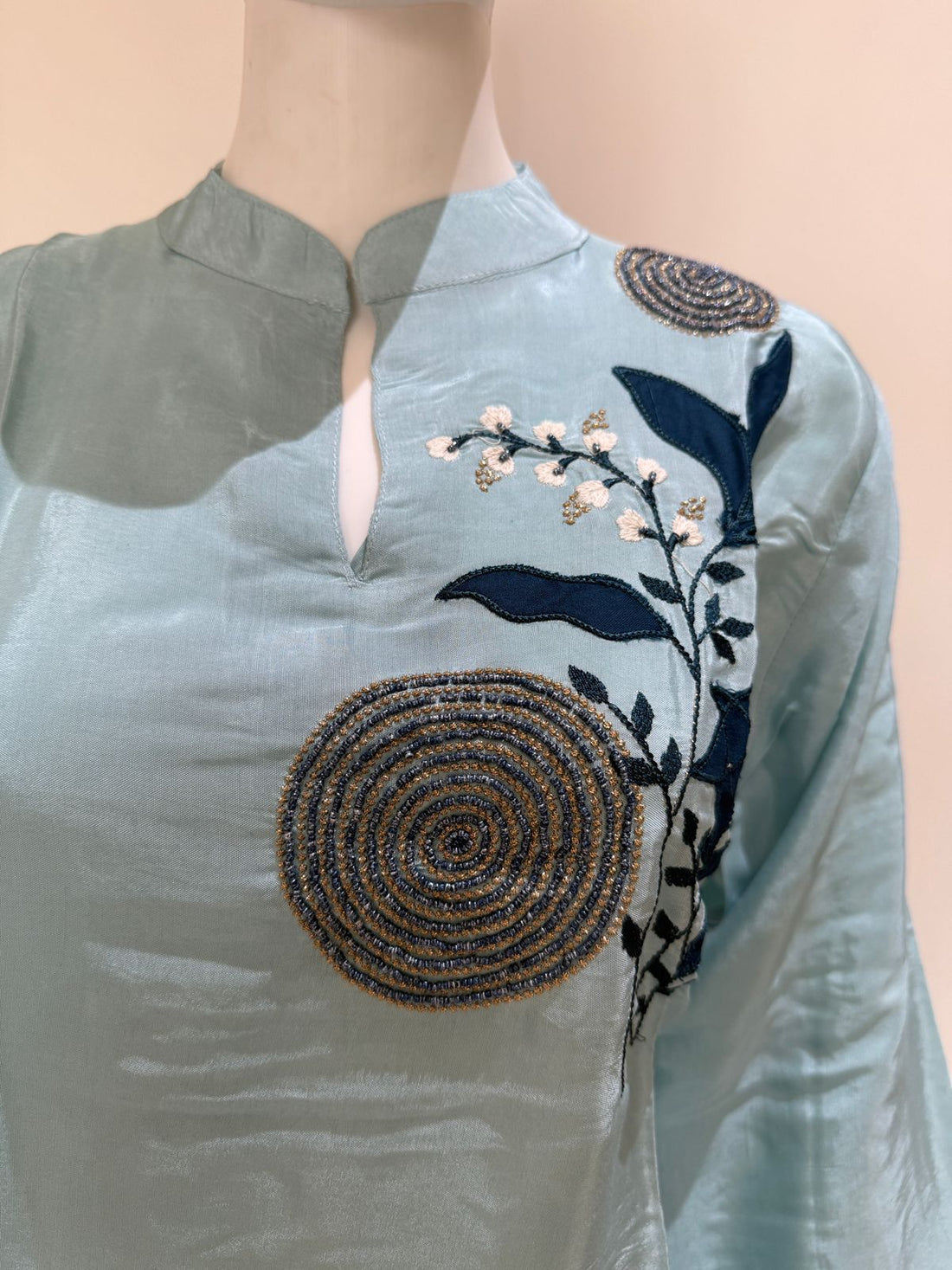 Sky Blue Embroidered Co-ord Set | Stylish 2 Pc Kurti Pant Set | Casual, Office & Party Wear Outfit