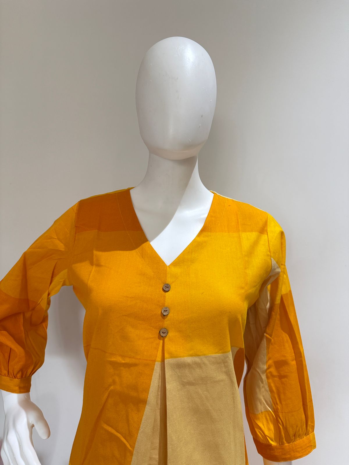Mustard Yellow Cotton Kurti Pant Set | Stylish 2 Pc Ethnic Wear Set | Casual & Festive Outfit