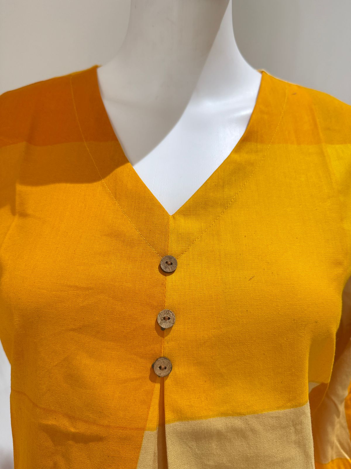 Mustard Yellow Cotton Kurti Pant Set | Stylish 2 Pc Ethnic Wear Set | Casual & Festive Outfit