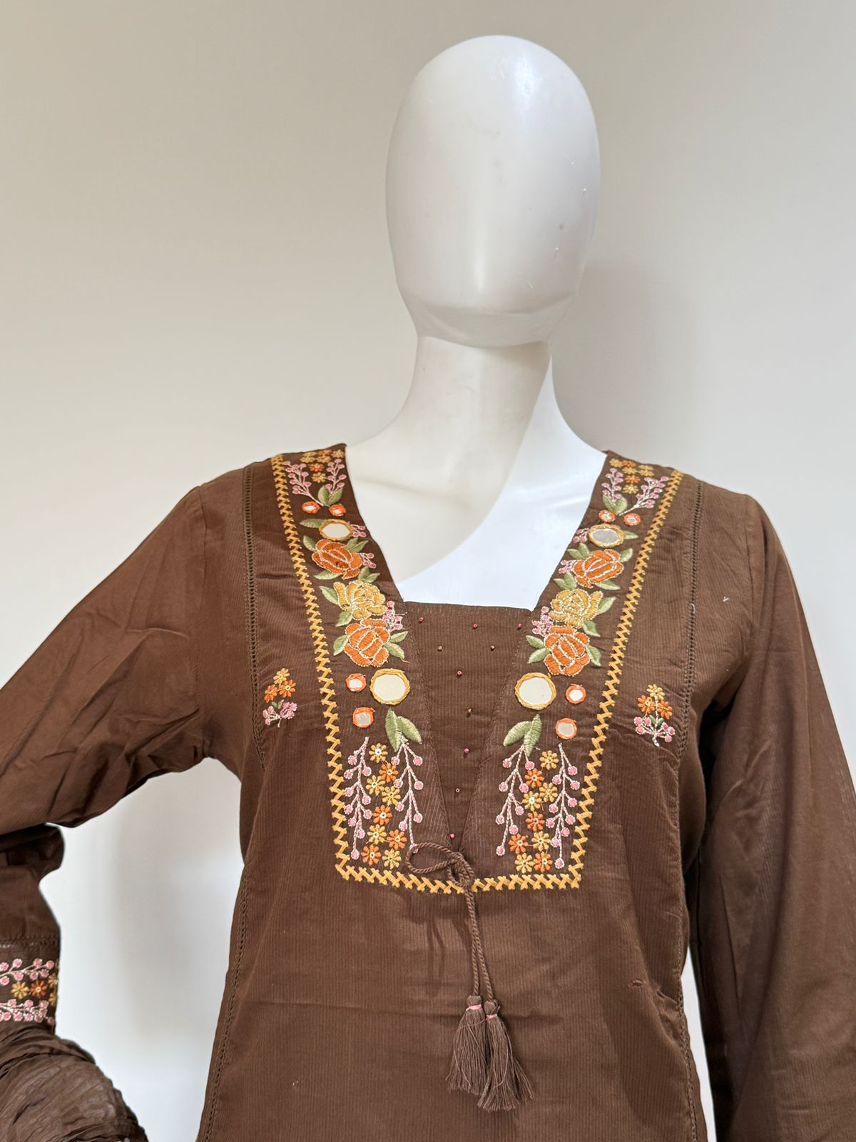 Premium Cotton Embroidered Suit Set with Dupatta