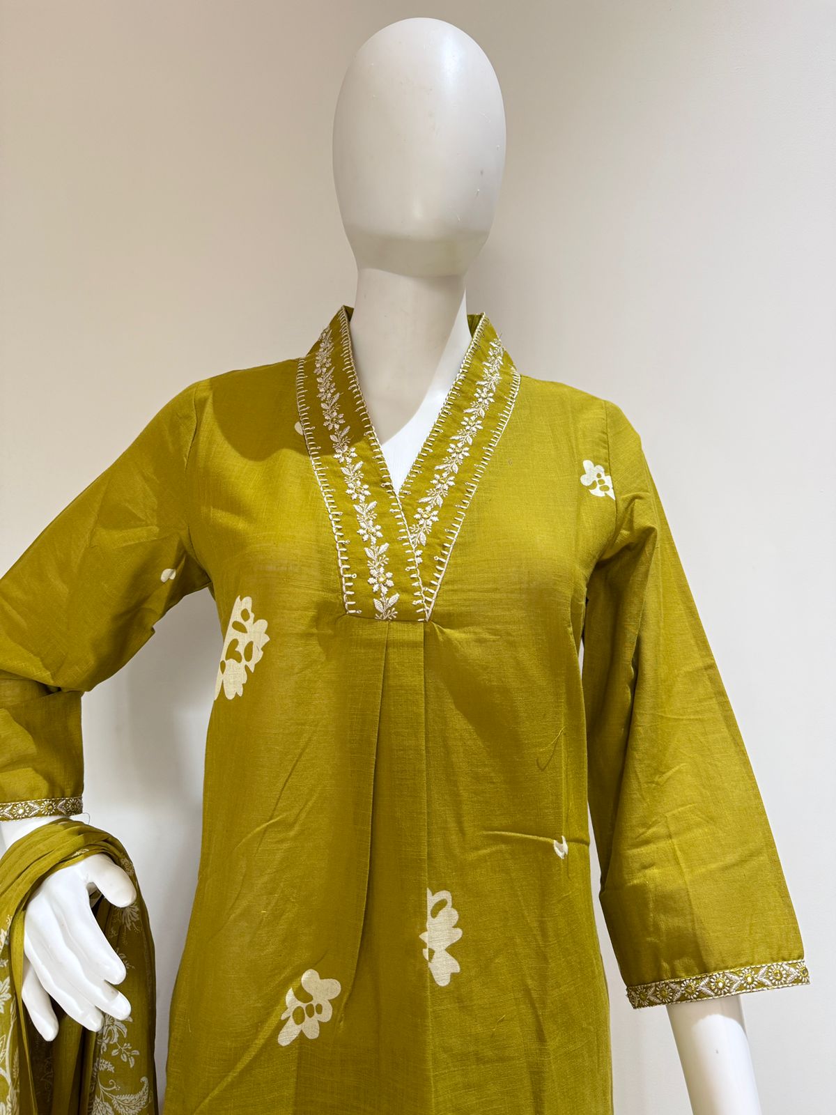 Premium Cotton Floral Print Suit Set with Dupatta