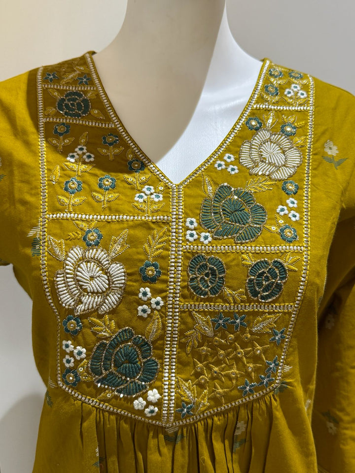 Pure Cotton 3 Piece Suit Set with Palazzo & Dupatta