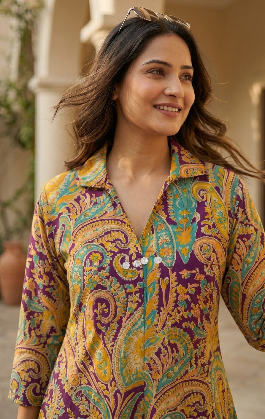 Pure Cotton Paisley Print Co-Ord Set | Stylish Casual Wear