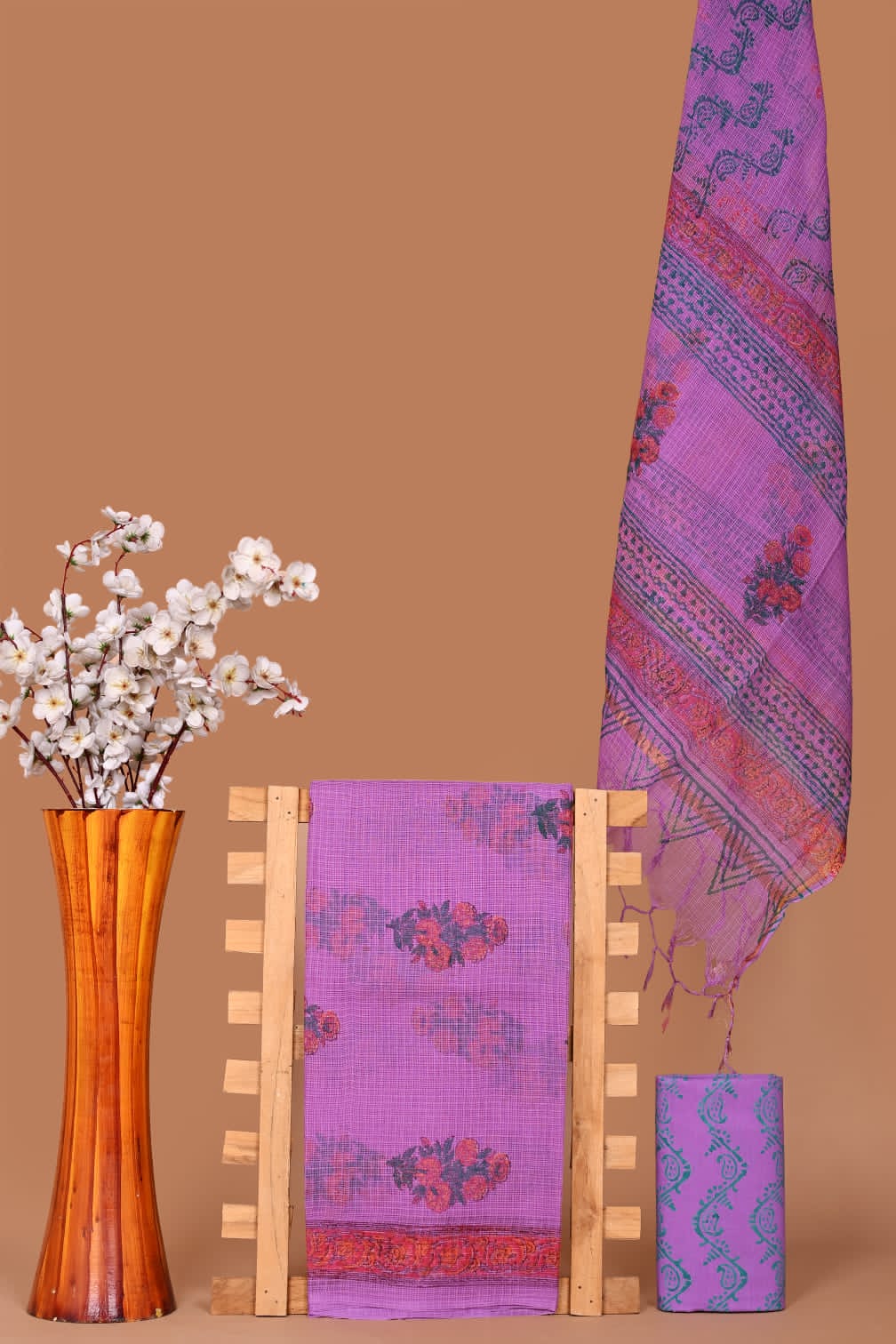 Rangritii Hand Block Printed Kota Cotton Dress Material Set – Multi Colour Collection