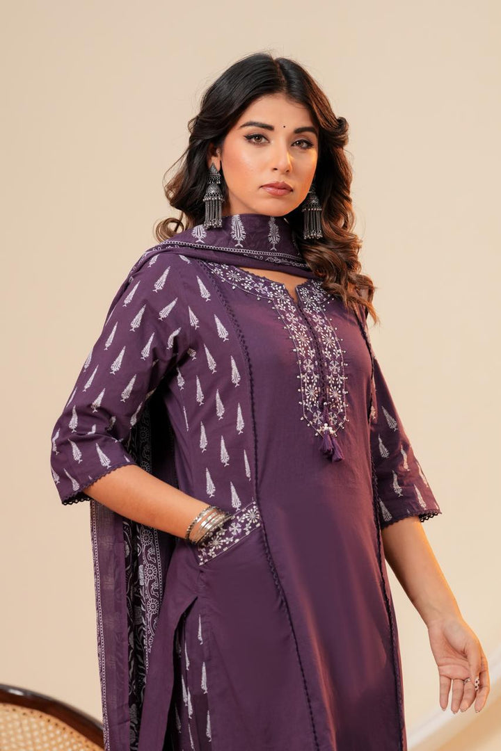 Pure Cotton Printed Suit Set with Dupatta | 3 Piece Ethnic Wear