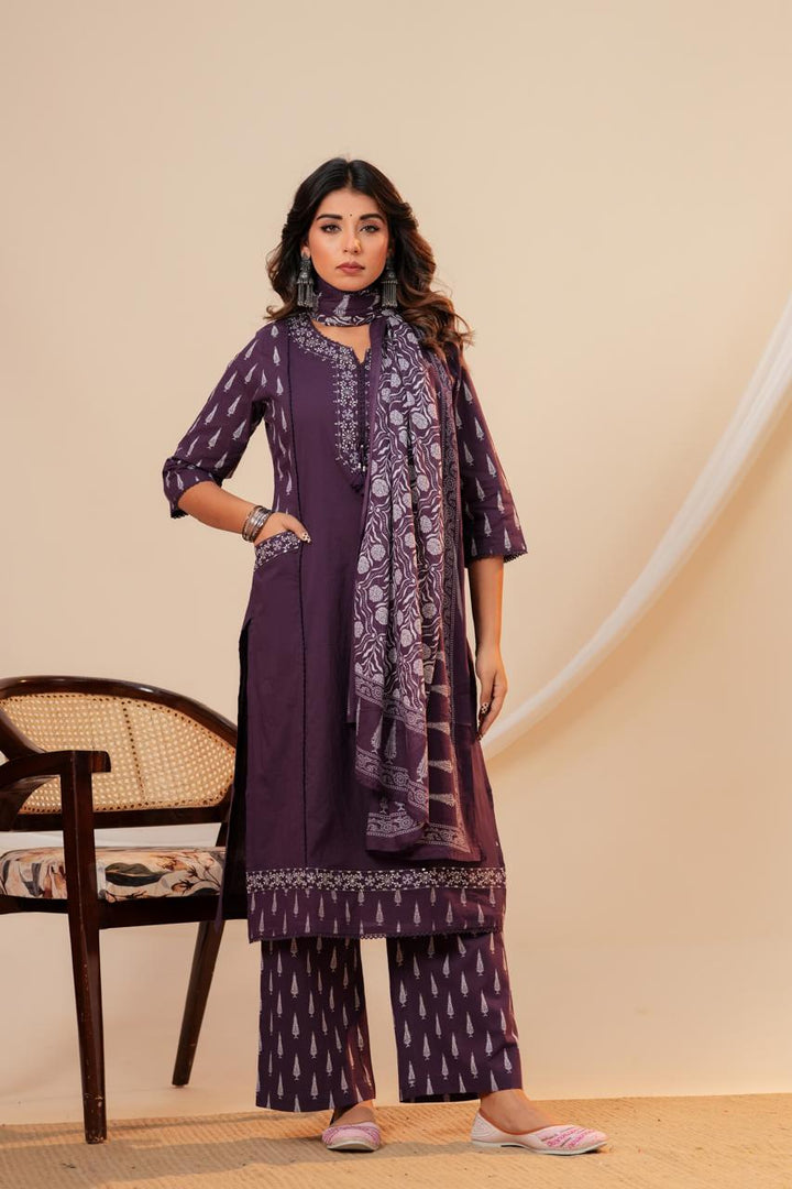 Pure Cotton Printed Suit Set with Dupatta | 3 Piece Ethnic Wear