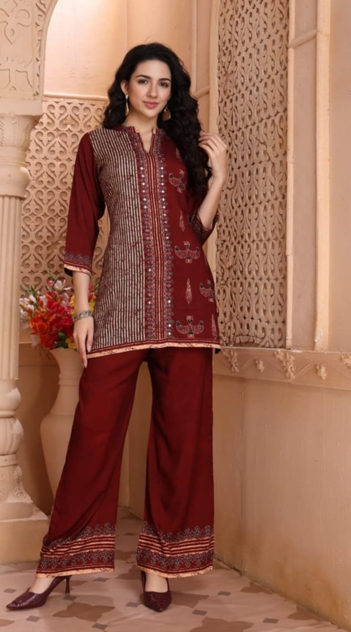 Premium Rayon Printed Co-Ord Set  | Stylish Kurta Pant Set | Rangritii