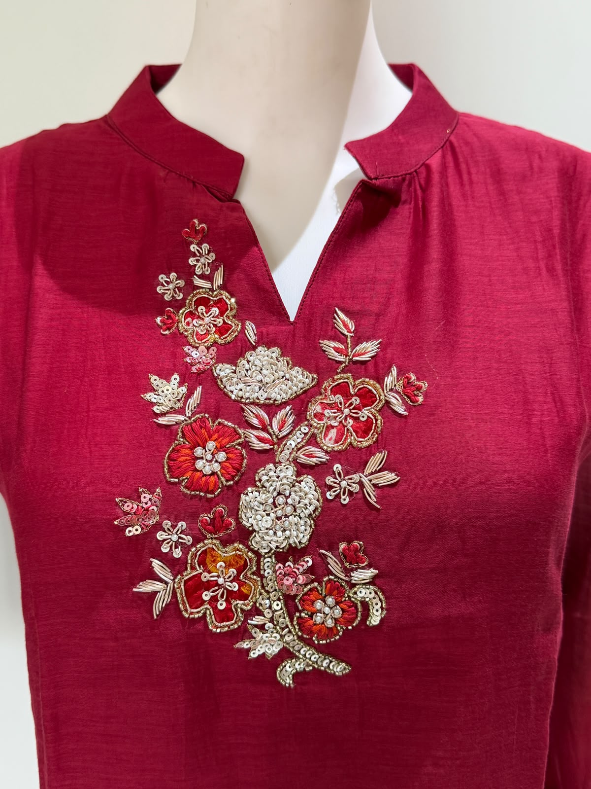 Pure Chanderi Handwork Kurta Pant Set | Premium Festive Wear