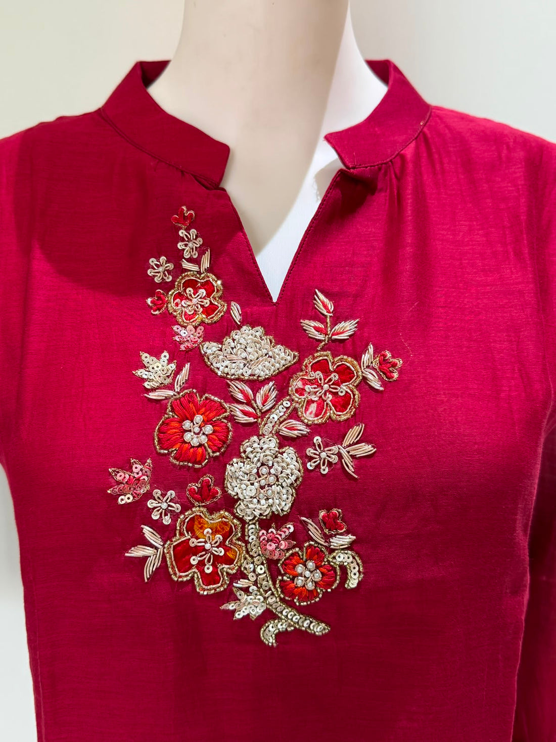Pure Chanderi Handwork Kurta Pant Set | Premium Festive Wear