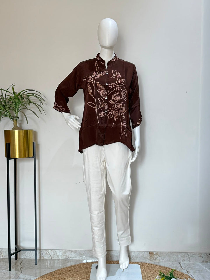 Pure Crepe Printed Shirt | Premium Casual & Office Wear