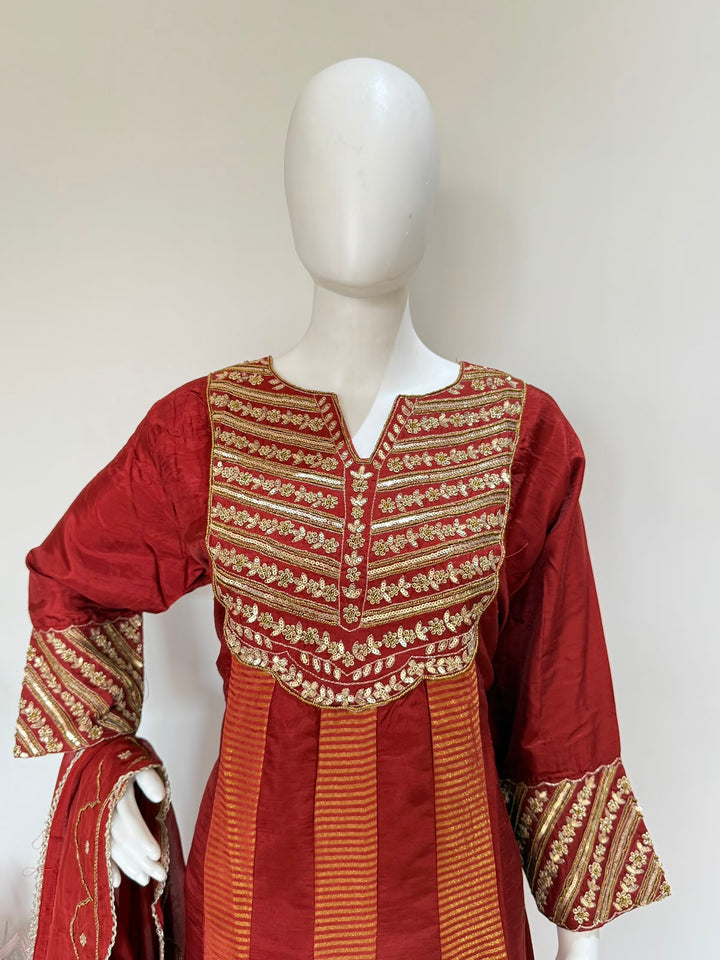 Rashion Silk Handwork Kurta Pant Set with Dupatta| Festive Wear