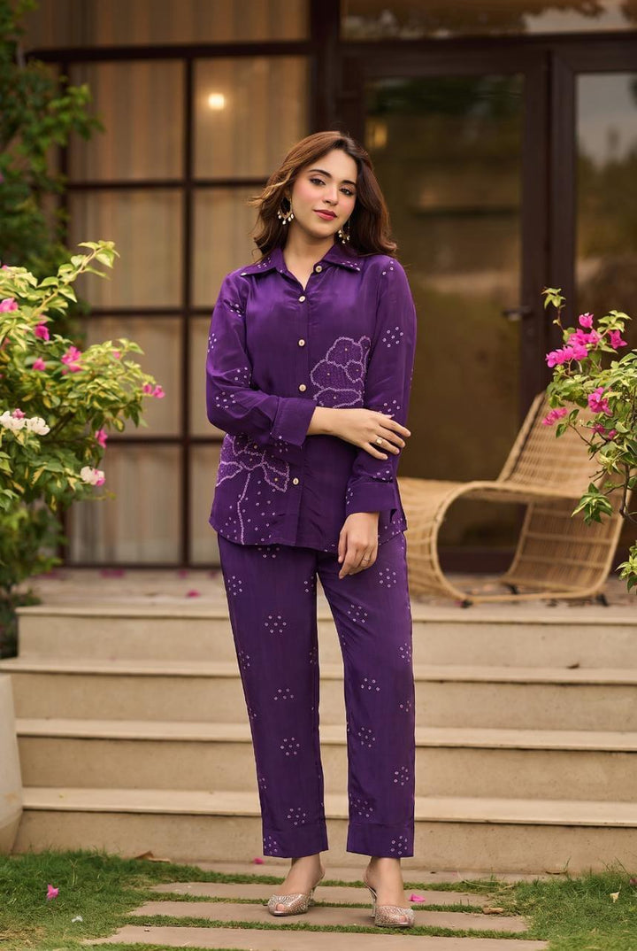 Pure Muslin Silk Co-Ord Set with Lining | Premium Designer Shirt & Pant Set