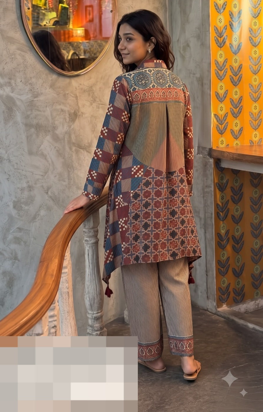 Premium Remy Silk Printed Cord Set | Designer Kurta & Pant Set