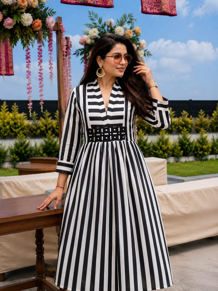 Dabu Cotton Printed Anarkali Dress | 1 Piece Ethnic Kurti