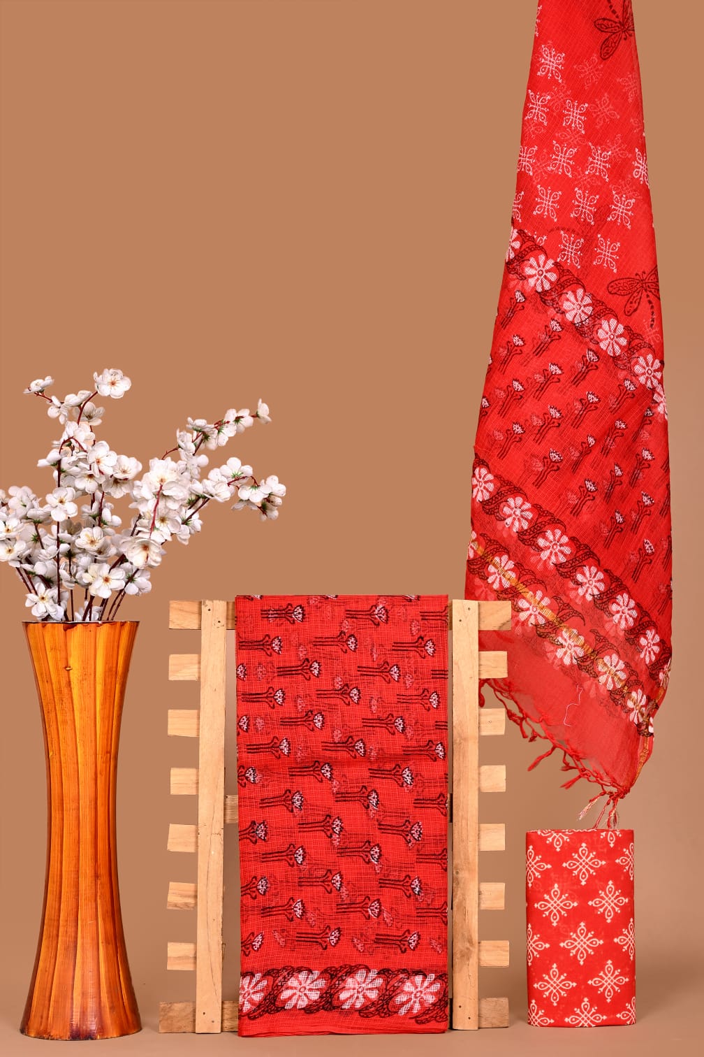 Rangritii Hand Block Printed Kota Cotton Dress Material Set – Multi Colour Collection