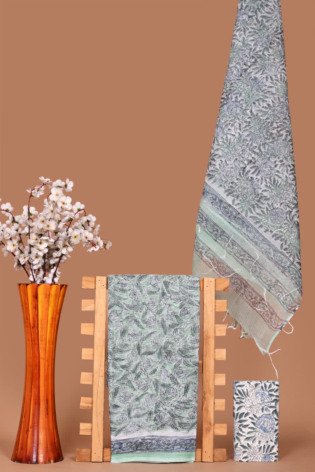 Rangritii Hand Block Printed Kota Cotton Dress Material Set – Multi Colour Collection
