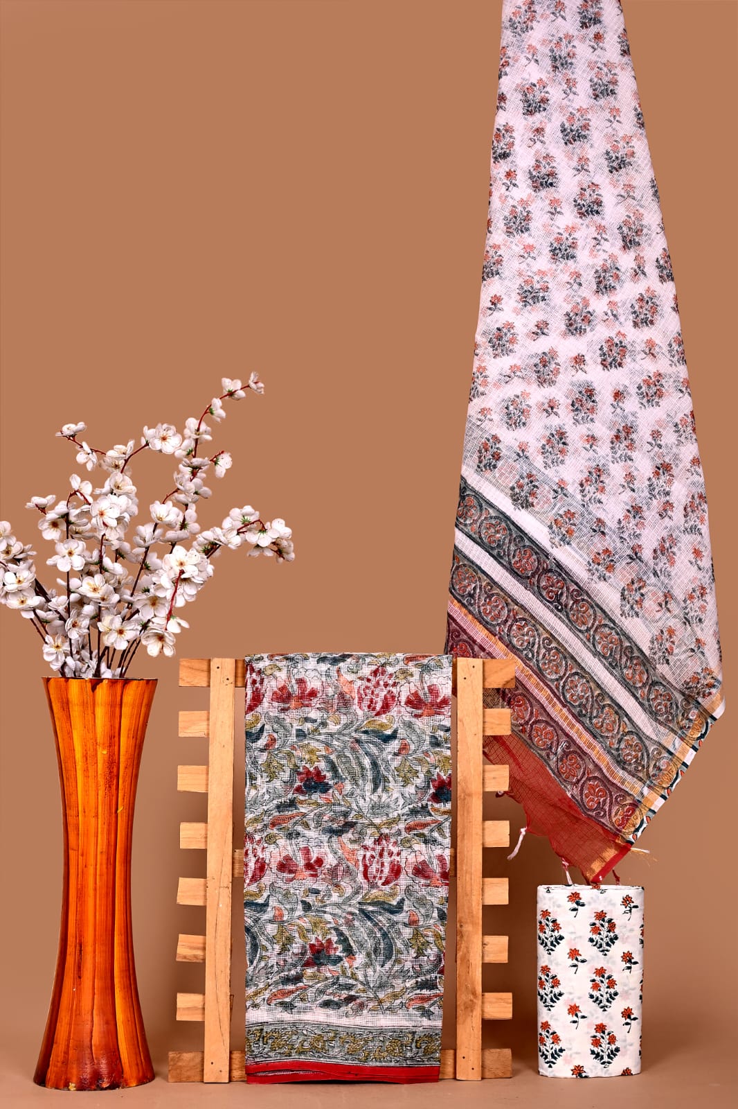 Rangritii Hand Block Printed Kota Cotton Dress Material Set – Multi Colour Collection