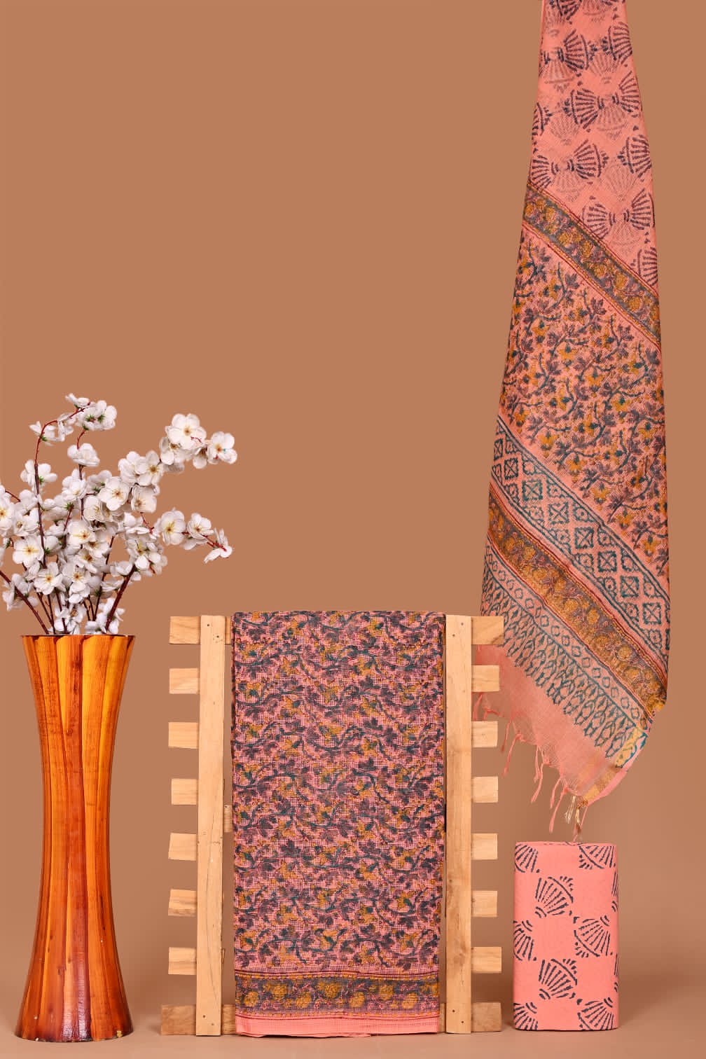 Rangritii Hand Block Printed Kota Cotton Dress Material Set – Multi Colour Collection