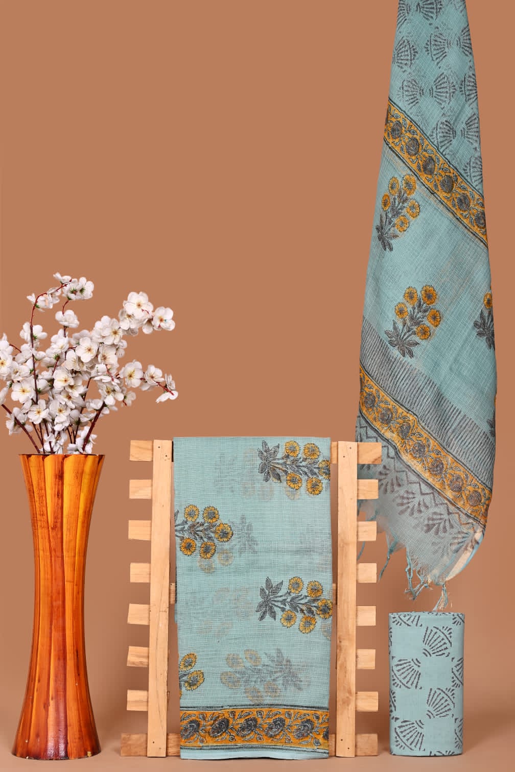 Rangritii Hand Block Printed Kota Cotton Dress Material Set – Multi Colour Collection