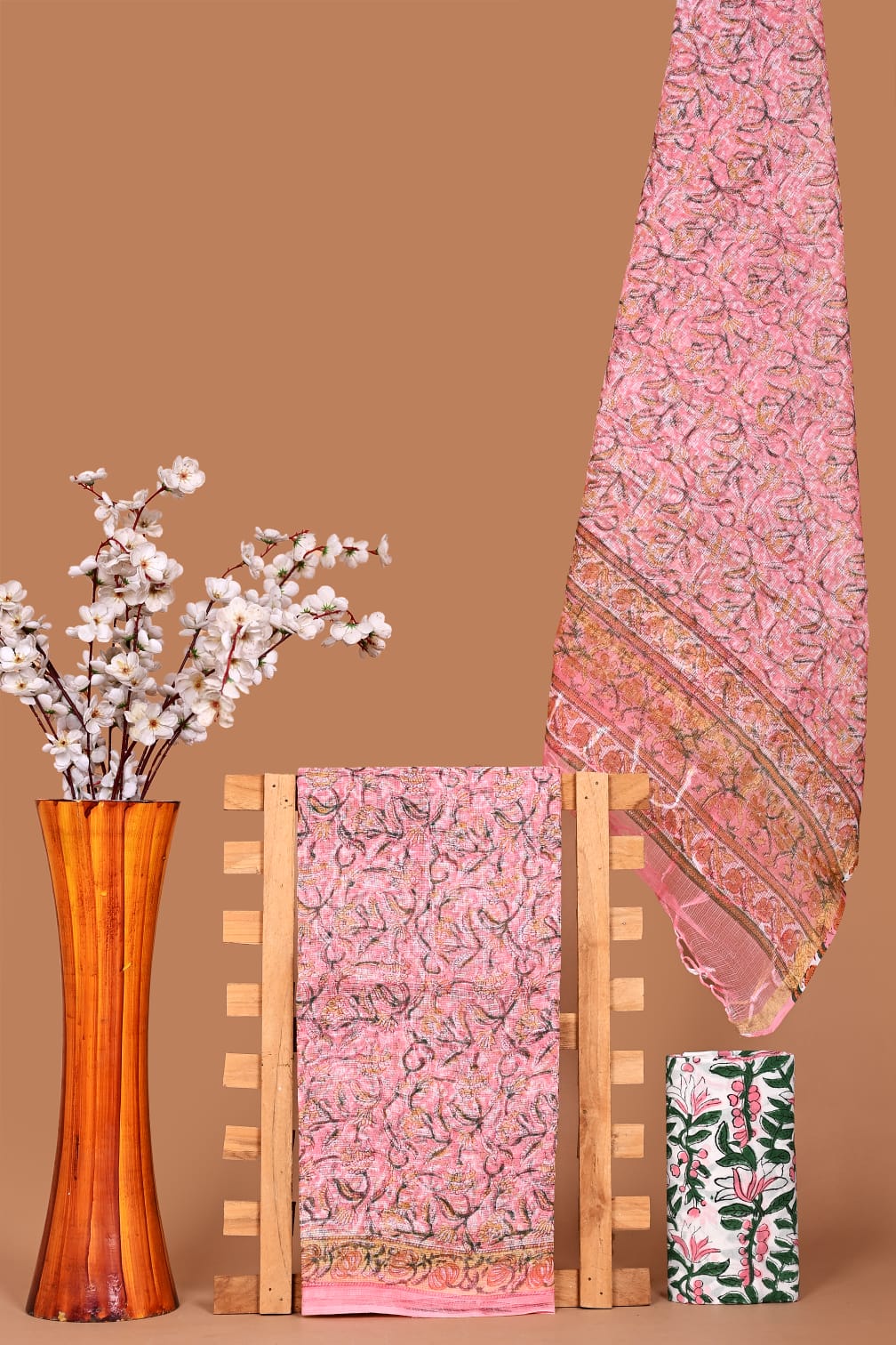 Rangritii Hand Block Printed Kota Cotton Dress Material Set – Multi Colour Collection