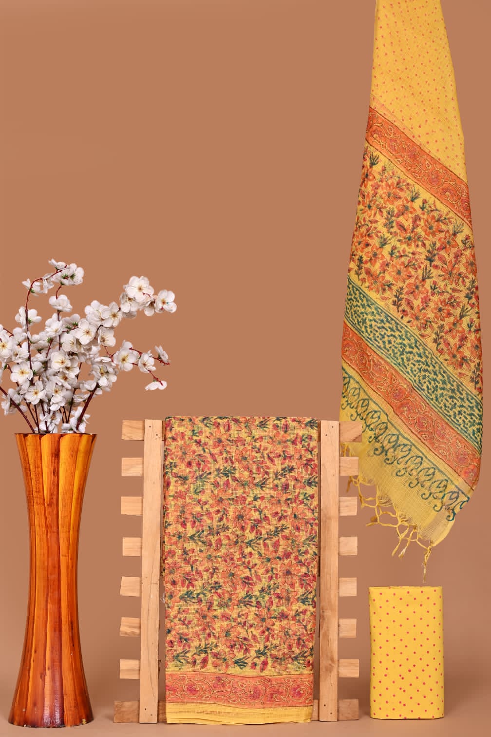 Rangritii Hand Block Printed Kota Cotton Dress Material Set – Multi Colour Collection