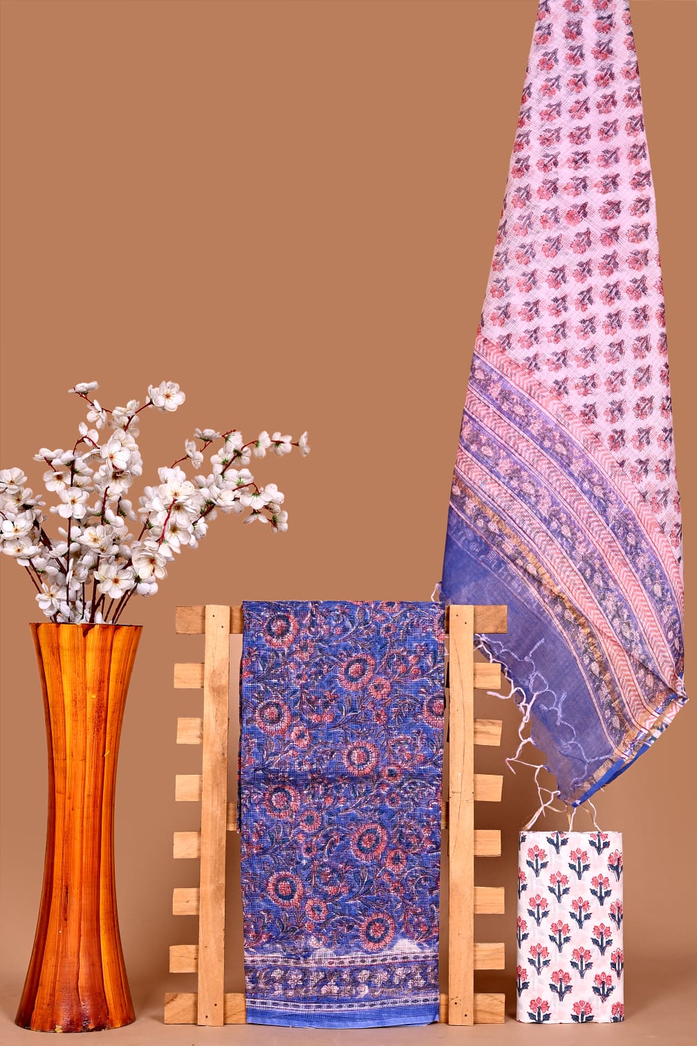 Rangritii Hand Block Printed Kota Cotton Dress Material Set – Multi Colour Collection