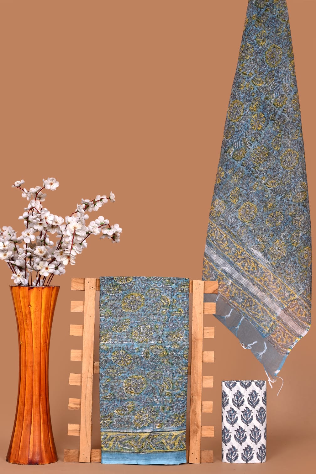 Rangritii Hand Block Printed Kota Cotton Dress Material Set – Multi Colour Collection