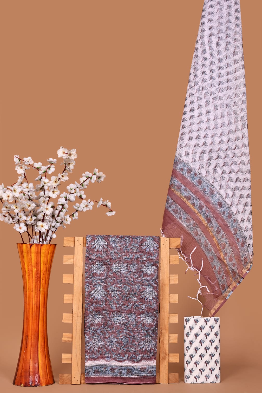 Rangritii Hand Block Printed Kota Cotton Dress Material Set – Multi Colour Collection
