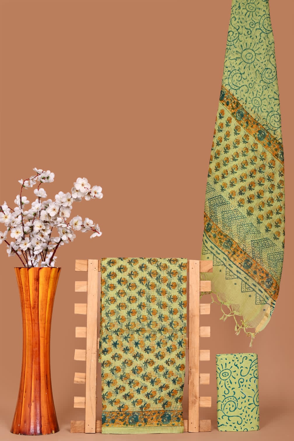 Rangritii Hand Block Printed Kota Cotton Dress Material Set – Multi Colour Collection