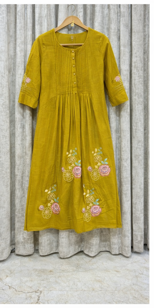 Pure Cotton A-Line Kurti with Palazzo – 2 Piece Ethnic Wear Set for Women