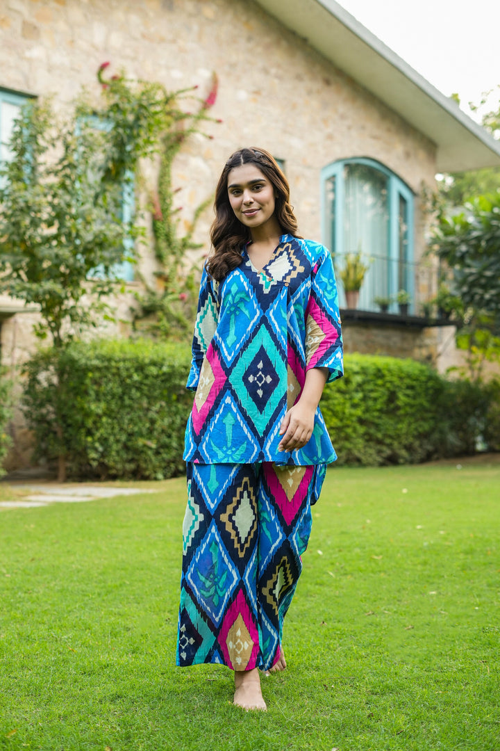 Grecian Geometric Cotton Co-ord Set