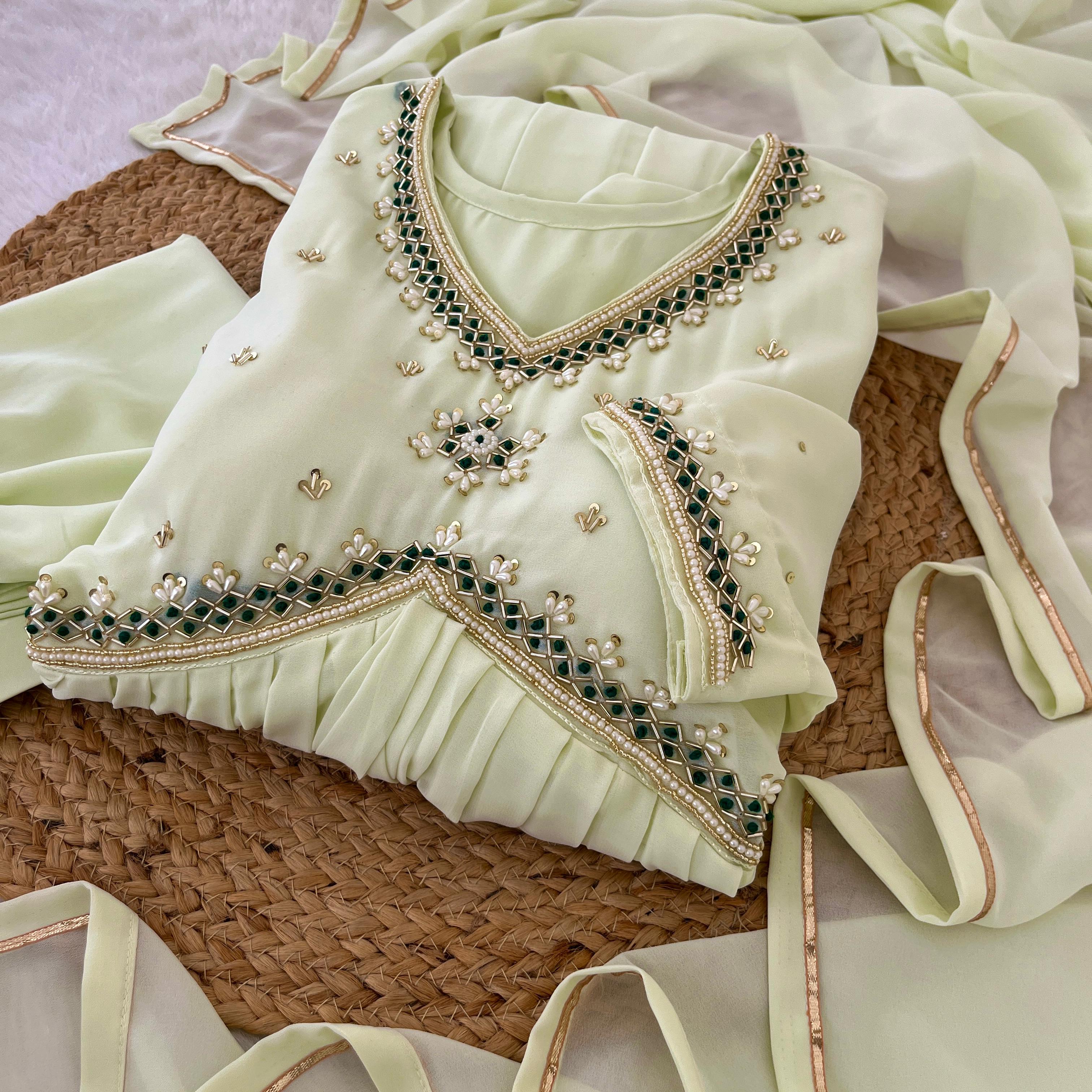 Georgette 3 Piece Kurti Sets