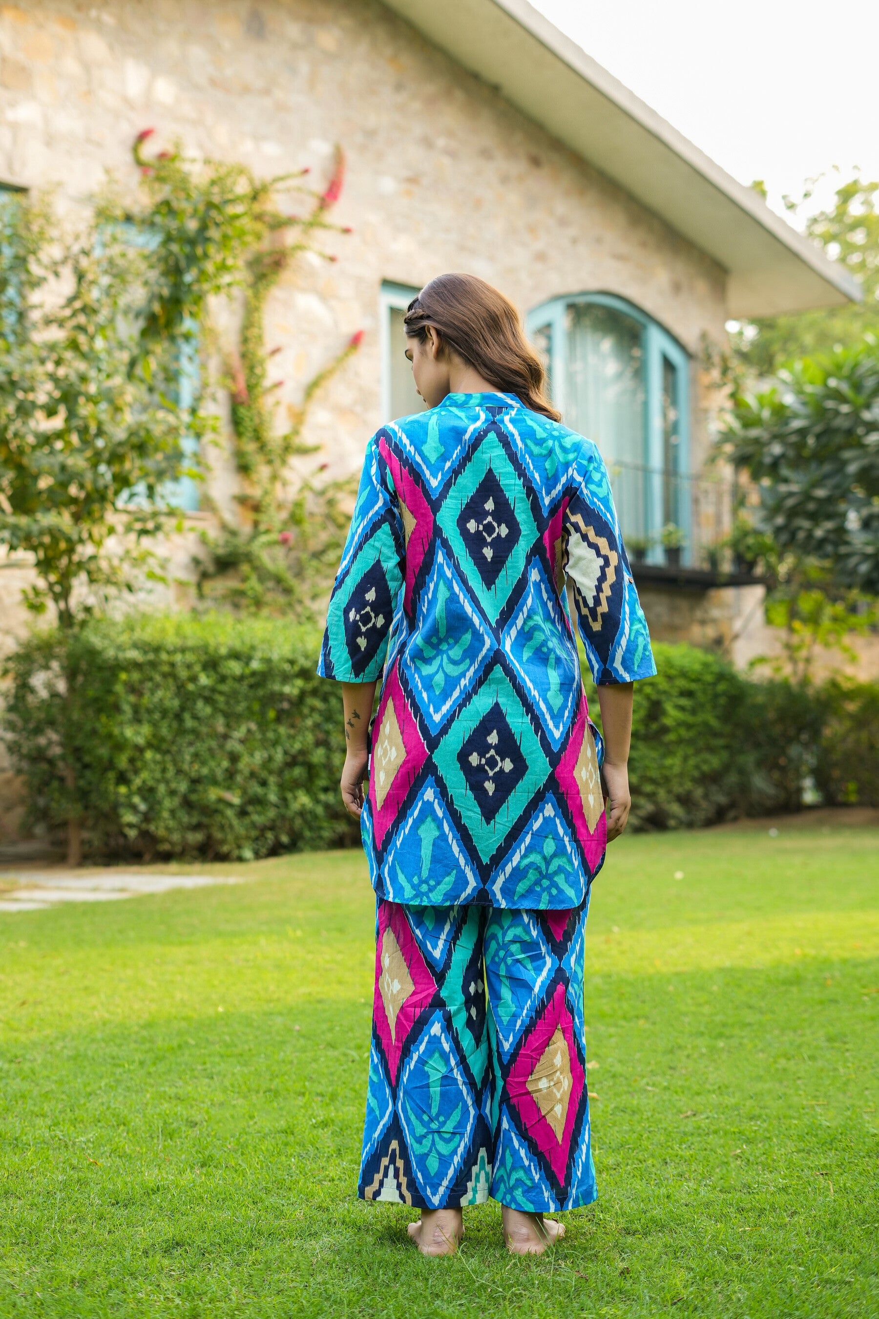 Grecian Geometric Cotton Co-ord Set