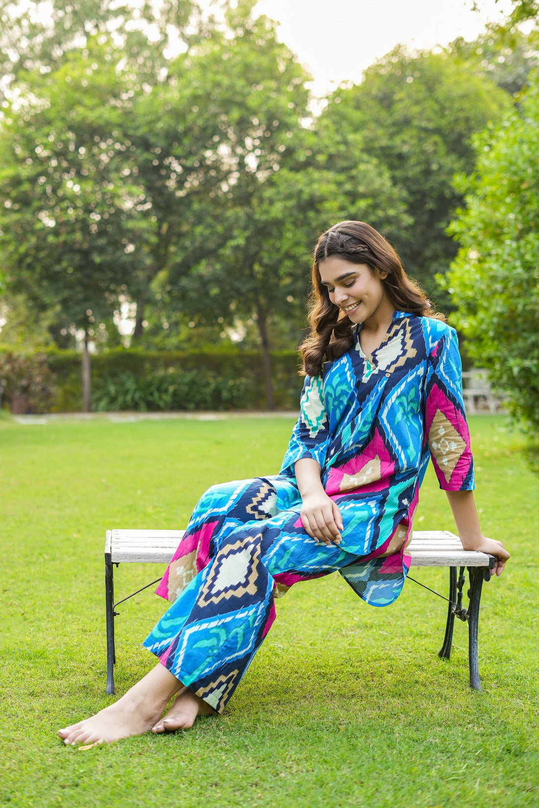 Grecian Geometric Cotton Co-ord Set