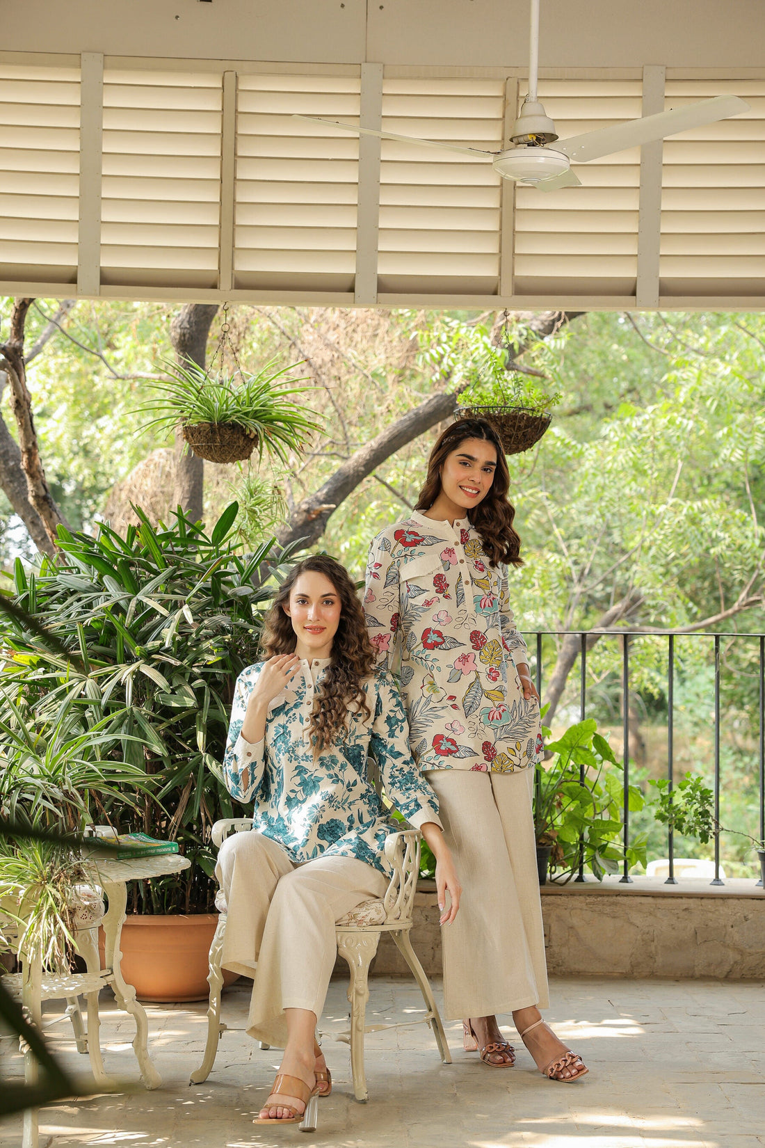 Opulent Ecru Cotton Flex Co-ord Set