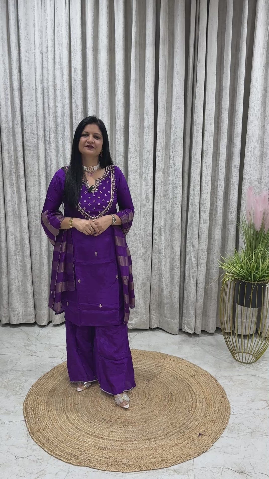 Pure Crepe Sharara Set with Organza Dupatta | Santoon Lining | Party & Festive Wear