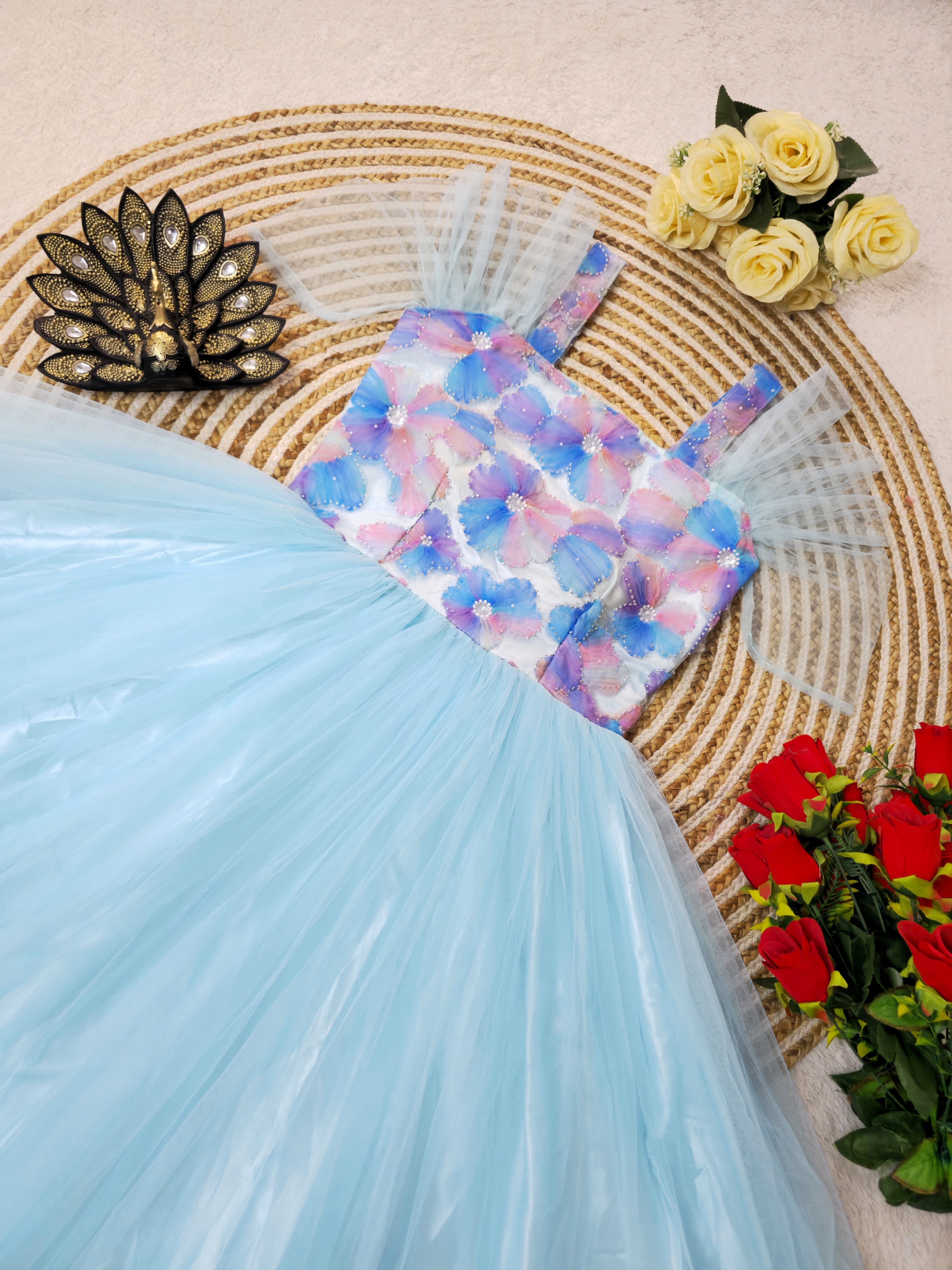 Cafe Gowns Premium soft net with designer work midi