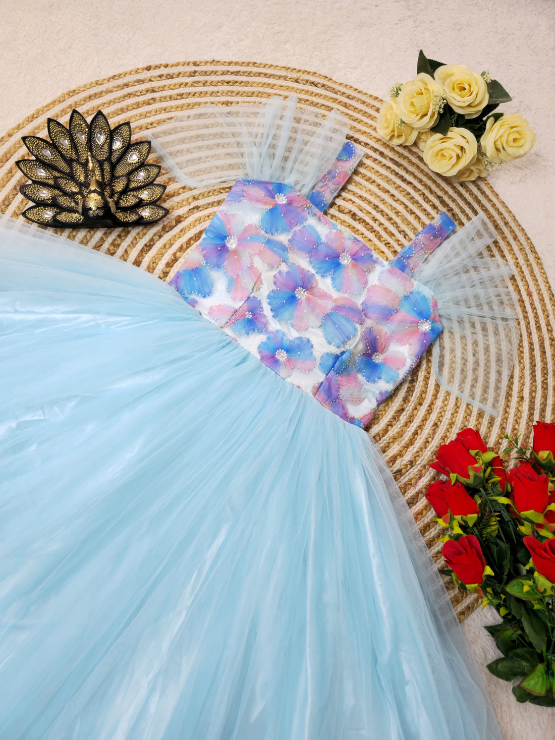 Cafe Gowns Premium soft net with designer work midi