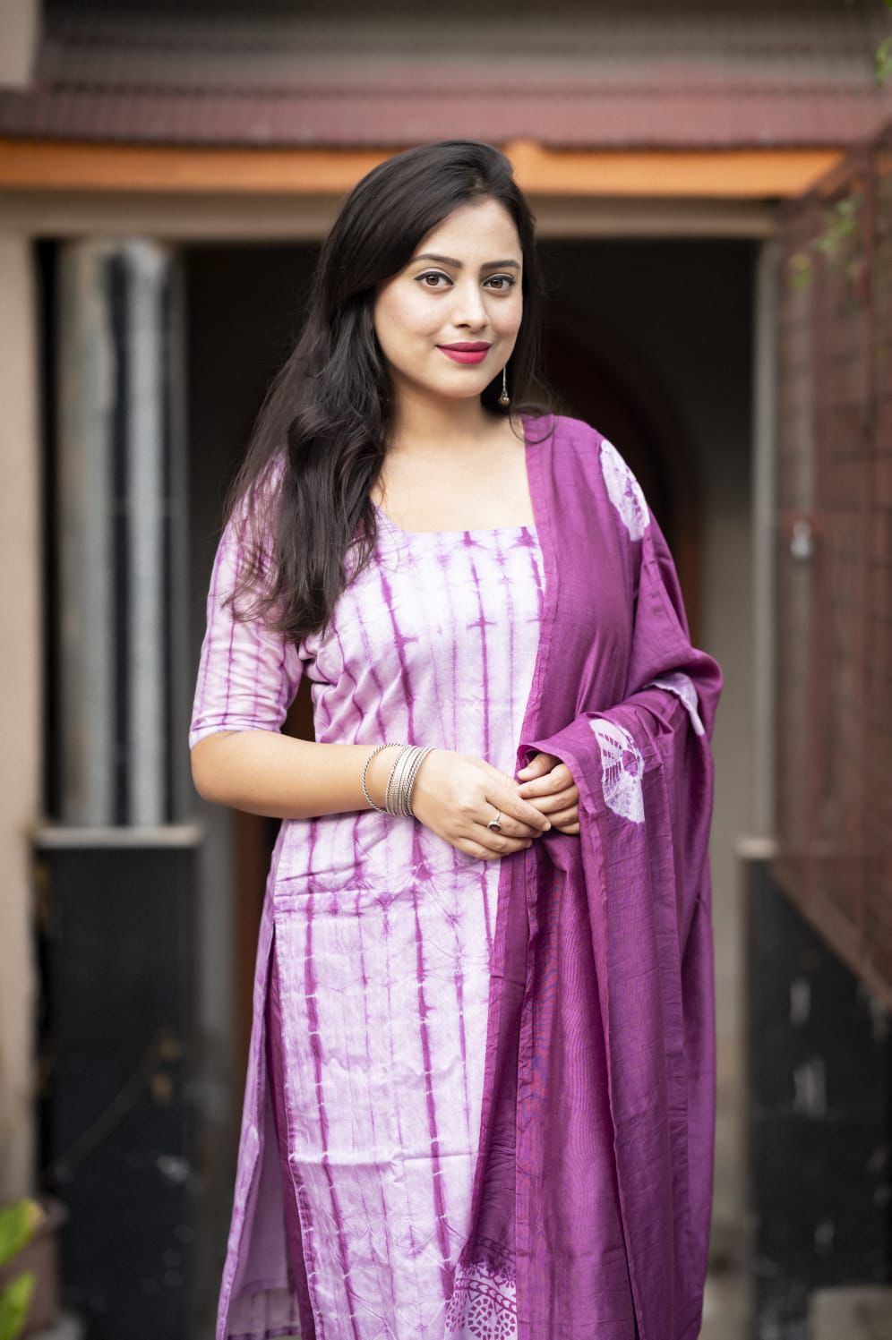 Chanderi cotton Shibory tye and dye kurti sets