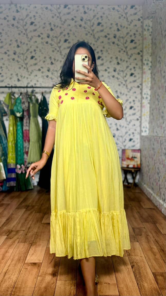 Mul Cotton  Pure Embroidery Crafted pure viscose Cafe Gowns