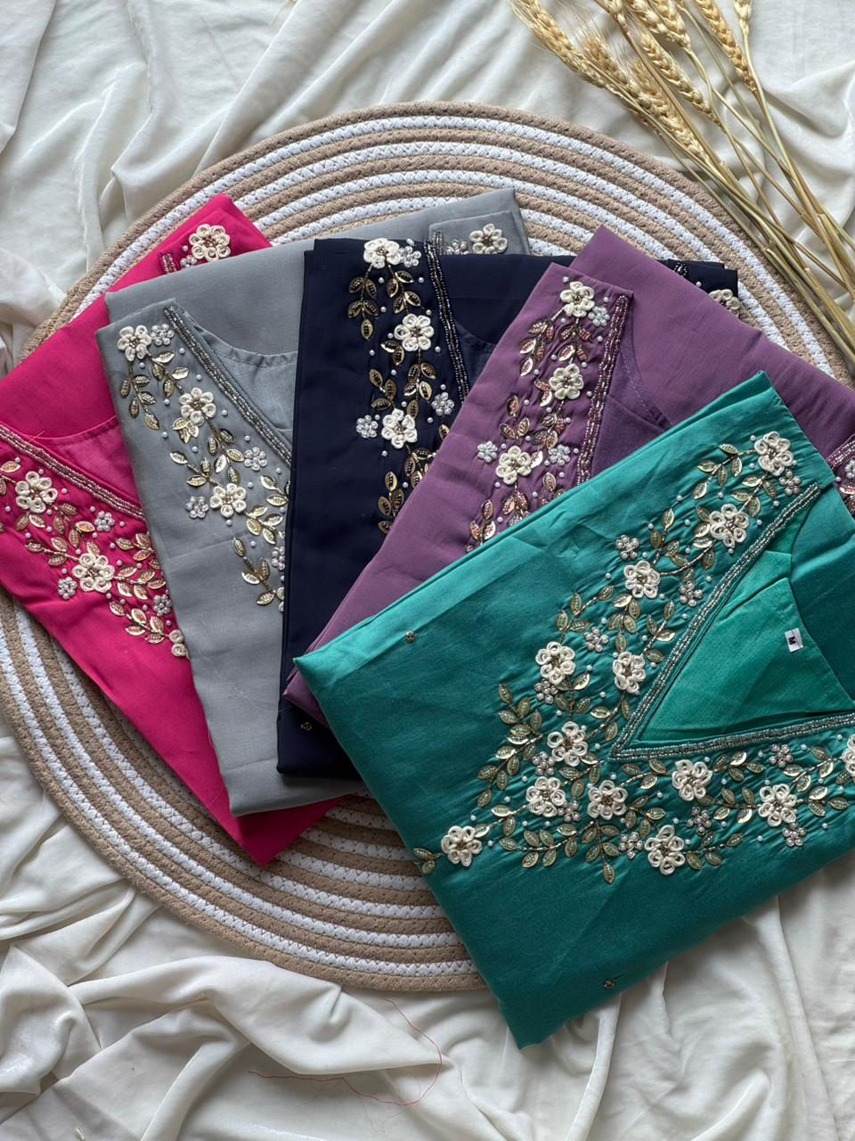 Office wear Chanderi kurti sets