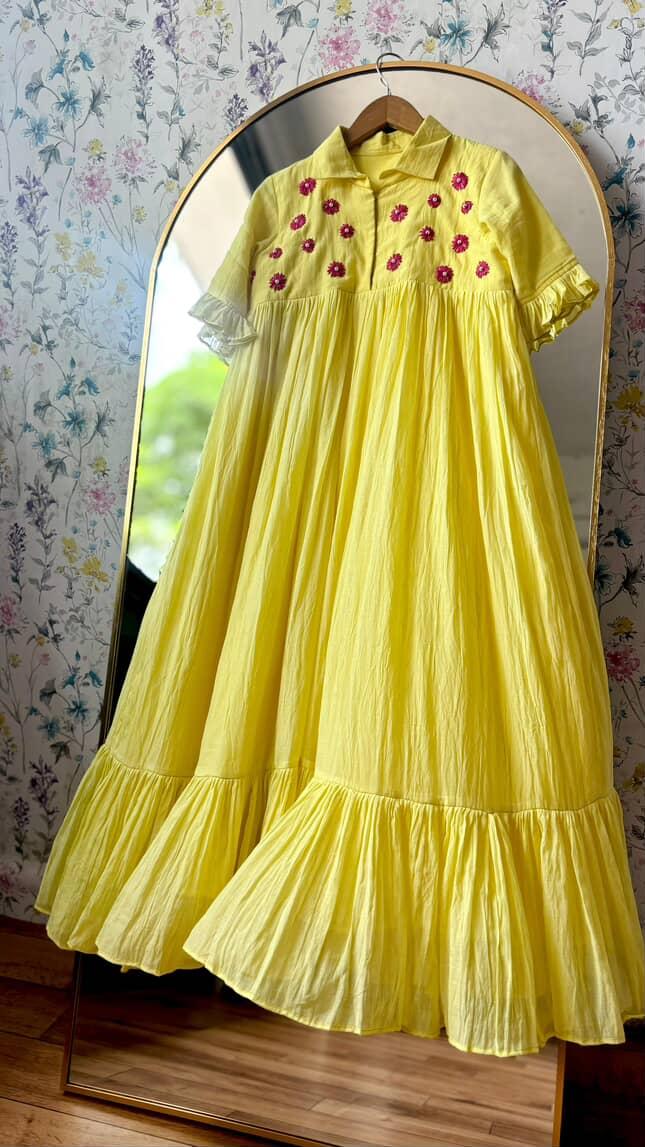 Mul Cotton  Pure Embroidery Crafted pure viscose Cafe Gowns