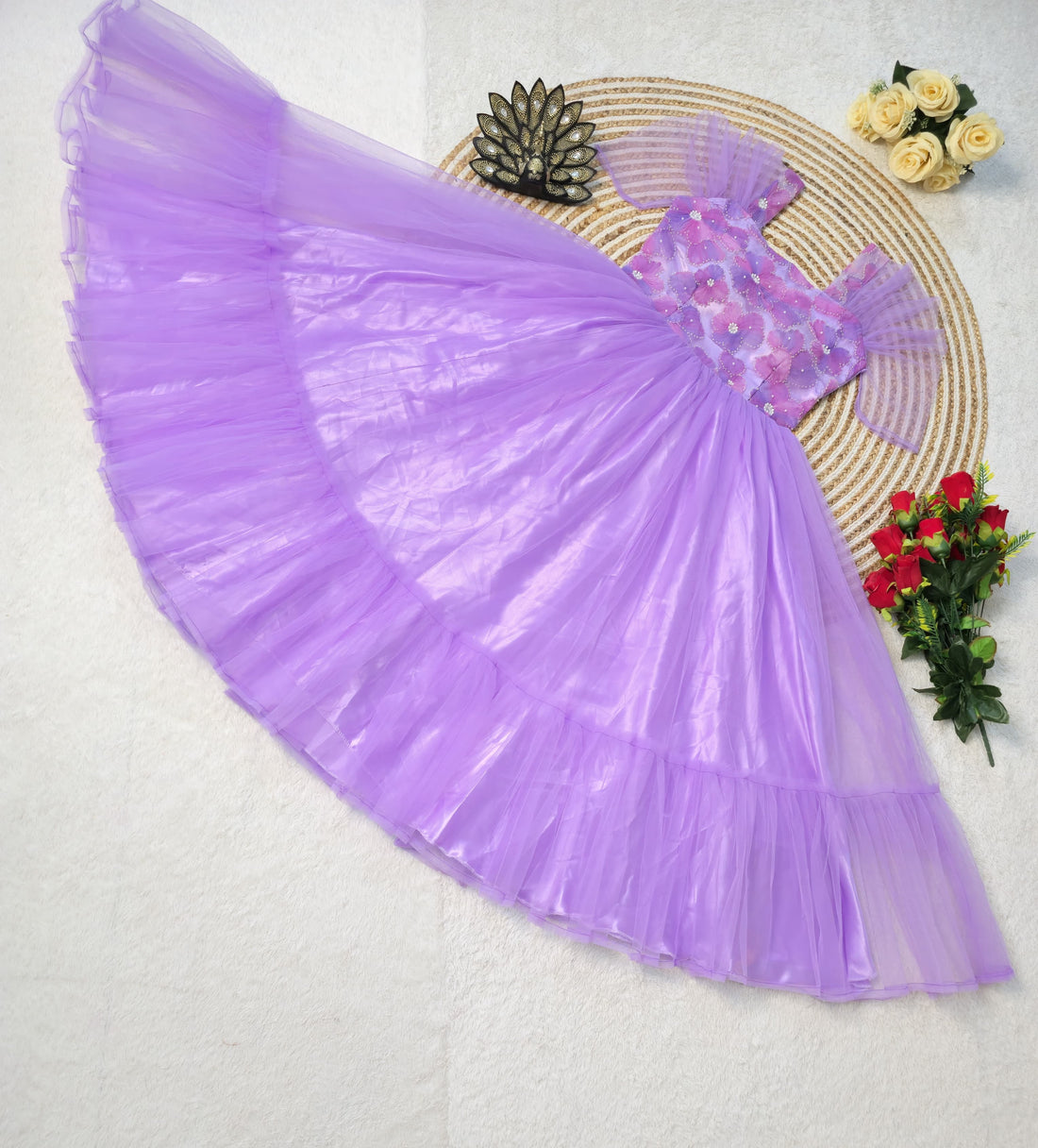 Cafe Gowns Premium soft net with designer work midi