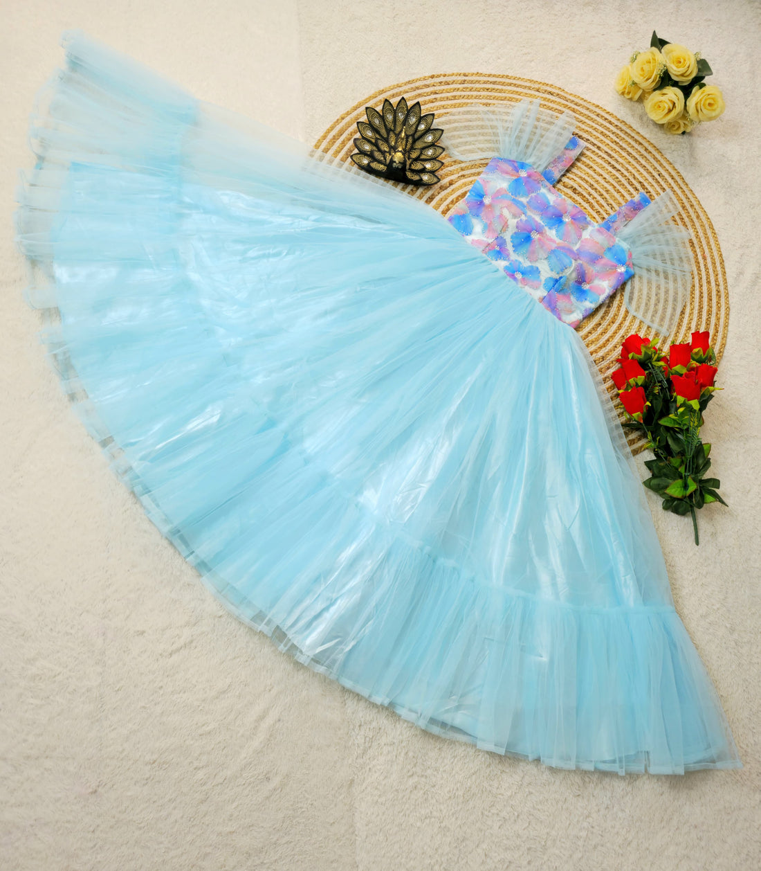 Cafe Gowns Premium soft net with designer work midi