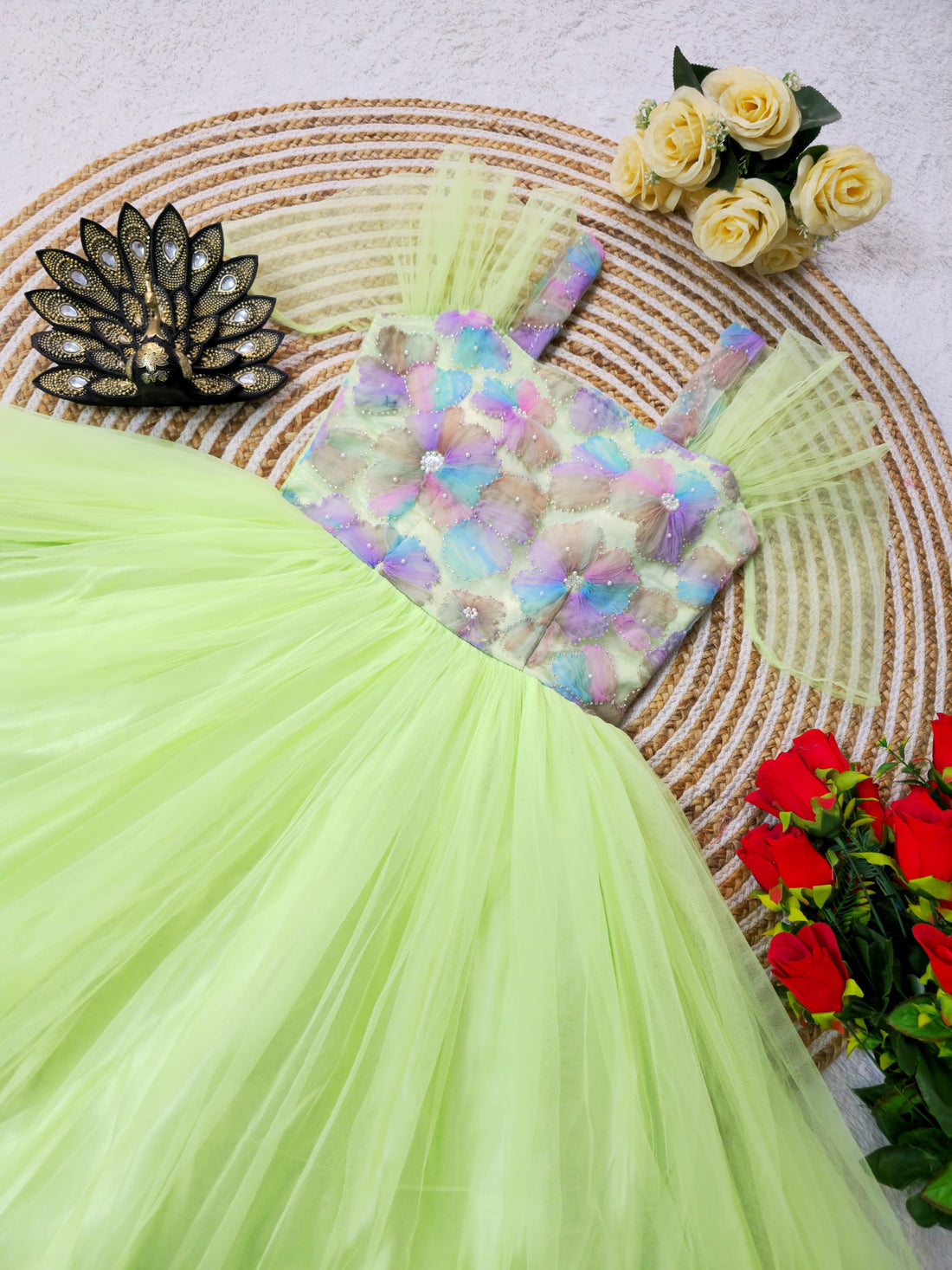 Cafe Gowns Premium soft net with designer work midi