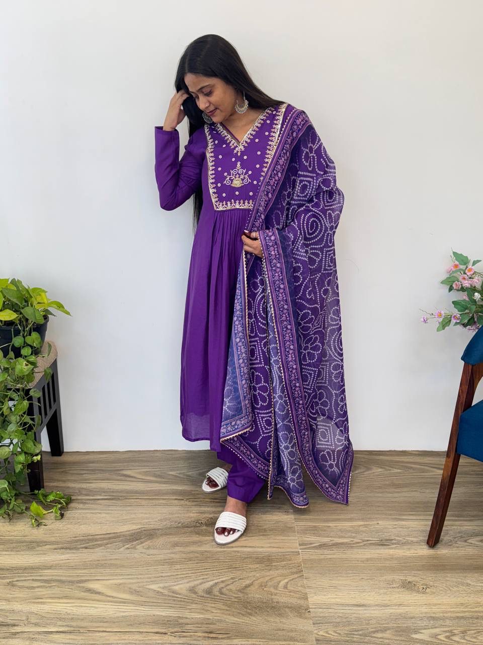 Mul viscos Chanderi kurti set for all party’s