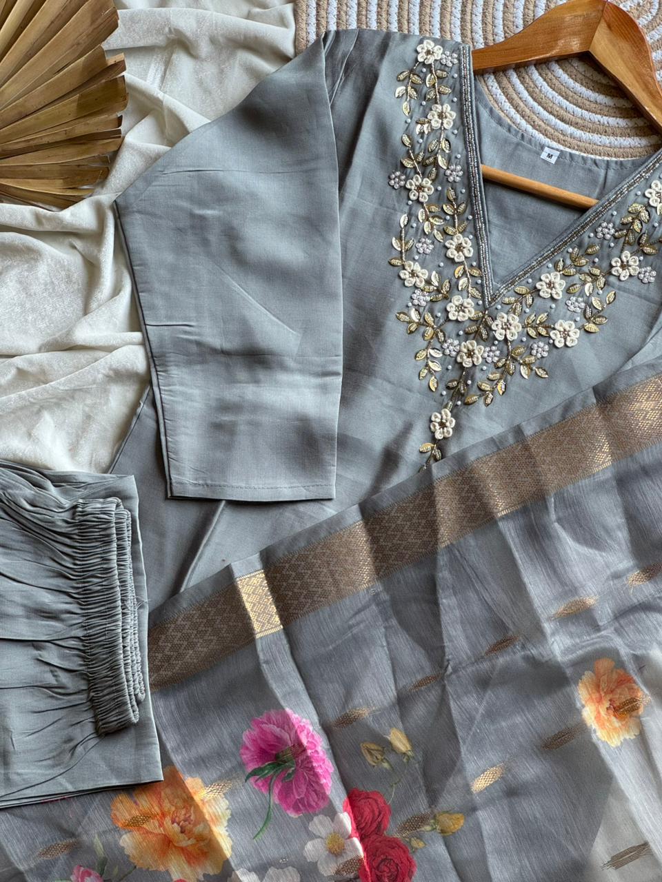 Office wear Chanderi kurti sets