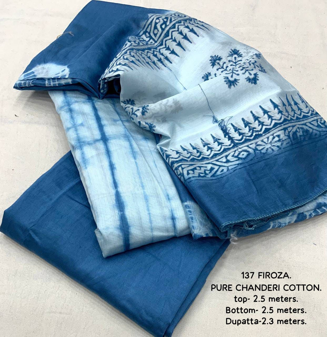 Chanderi cotton Shibory tye and dye kurti sets