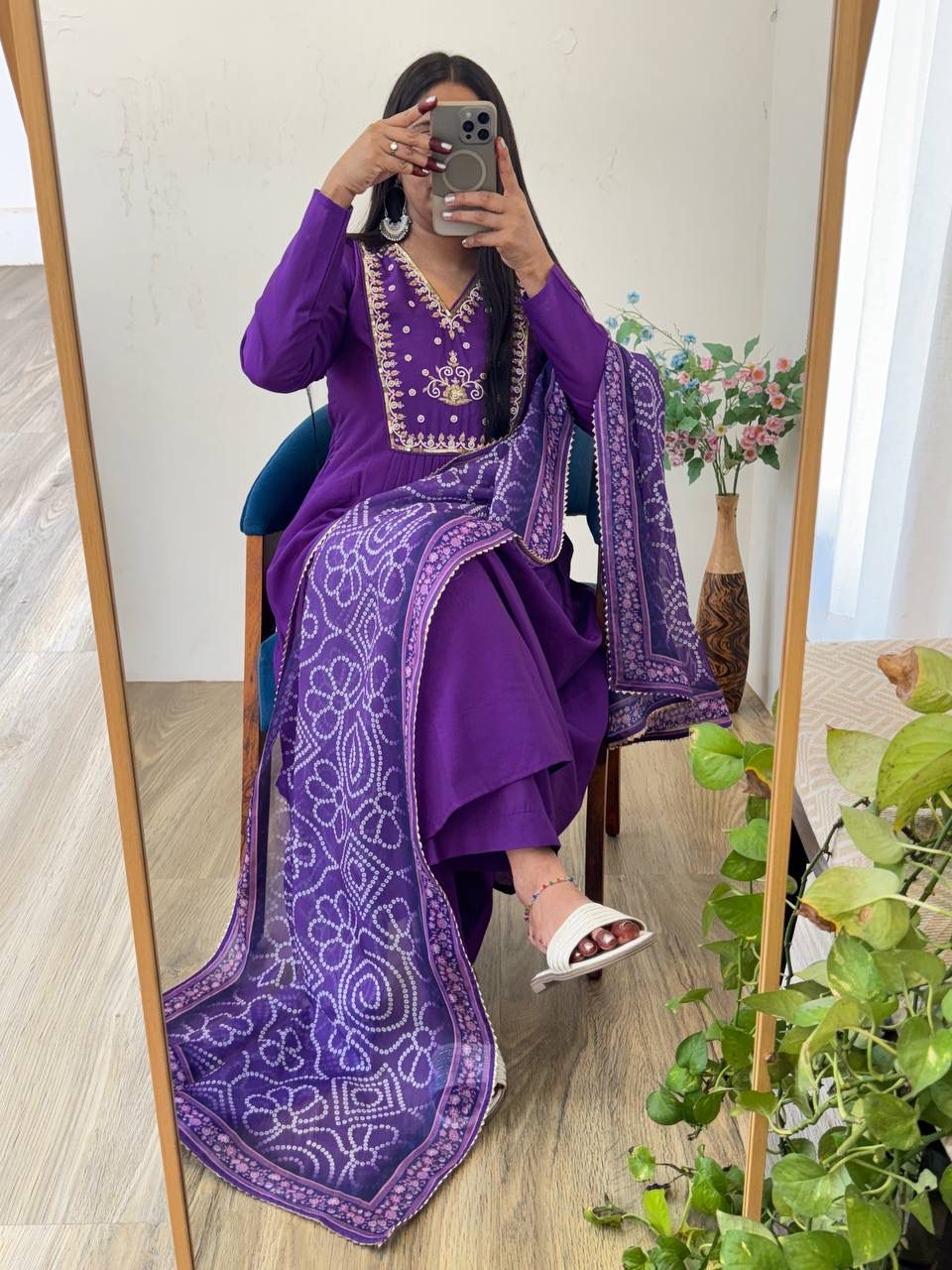 Mul viscos Chanderi kurti set for all party’s